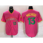 San Diego Padres #13 Manny Machado Pink JEROMEN Cool Base Stitched Jerseys