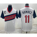 Cleveland Indians #11 Jose Ramirez White JEROMEN 2021 Little League Classic Stitched Jersey
