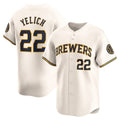 Milwaukee Brewers #22 Christian Yelich Cream JEROMEN Home Limited Player Jersey
