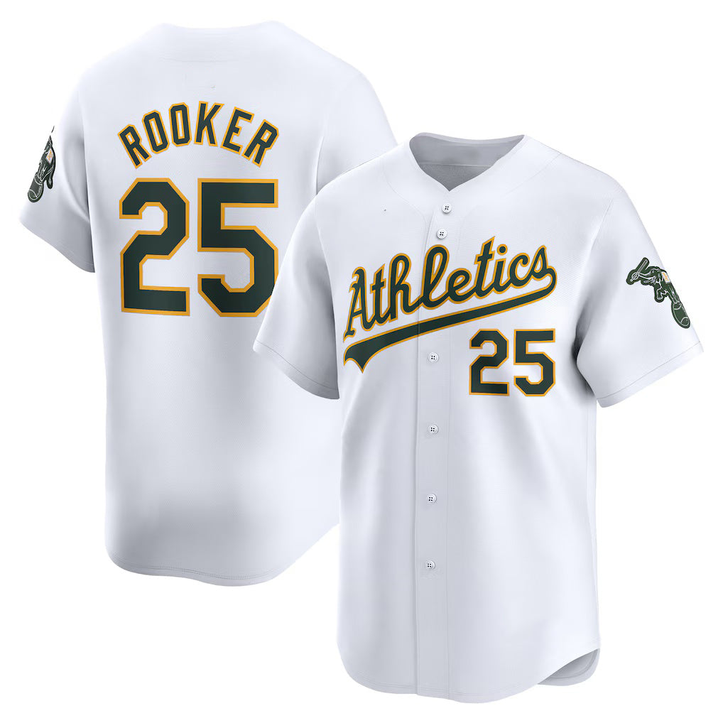 Oakland Athletics #25 Brent Rooker White JEROMEN Home Limited Player Jersey