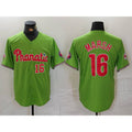 Philadelphia Phillies #16 Brandon Marsh Number Green JEROMEN With Patch Stitched Cool Base Jersey