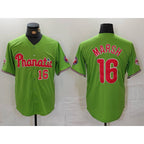 Philadelphia Phillies #16 Brandon Marsh Number Green JEROMEN With Patch Stitched Cool Base Jersey