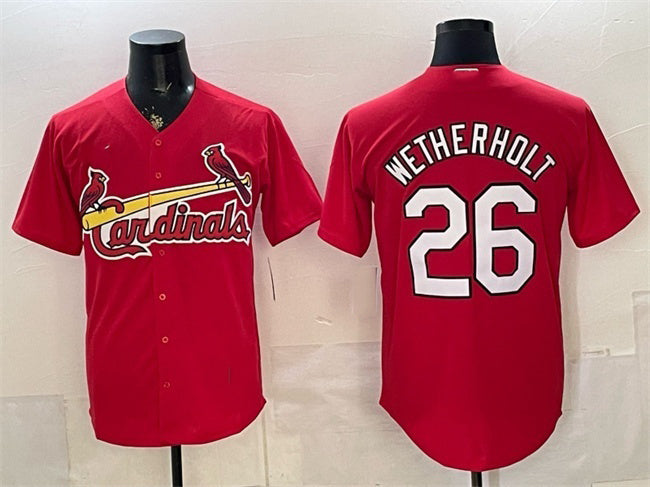 St. Louis Cardinals #26 JJ Wetherholt Red JEROMEN Cool Base Stitched Jersey