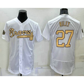 Atlanta Braves #27 Austin Riley White JEROMEN 2022 All Star Stitched Flex Base Jersey