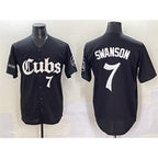 Chicago Cubs #7 Dansby Swanson Black JEROMEN 'Gothic North Side Edition' Vapor Premier Limited Stitched Jersey