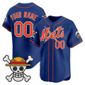 Custom New York Mets x One Piece Royal JEROMEN Vapor Premier Limited Jersey - Stitched