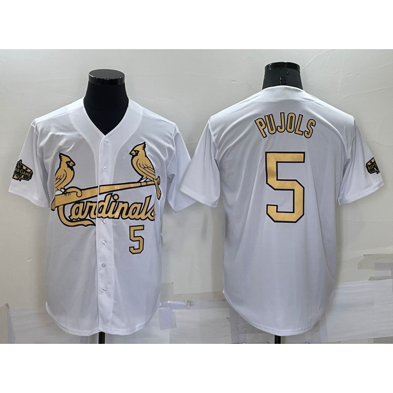 St. Louis Cardinals #5 Albert Pujols Number White JEROMEN 2022 All Star Stitched Cool Base Jersey