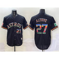 Houston Astros #27 Jose Altuve Black JEROMEN Mexico With World Serise Champions Patch Cool Base Stitched Jersey