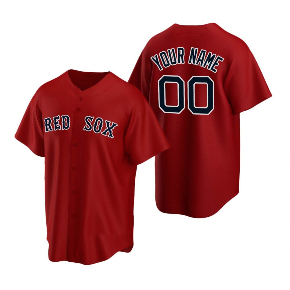 Custom Boston Red Sox Red JEROMEN Stitched Cool Base Jersey