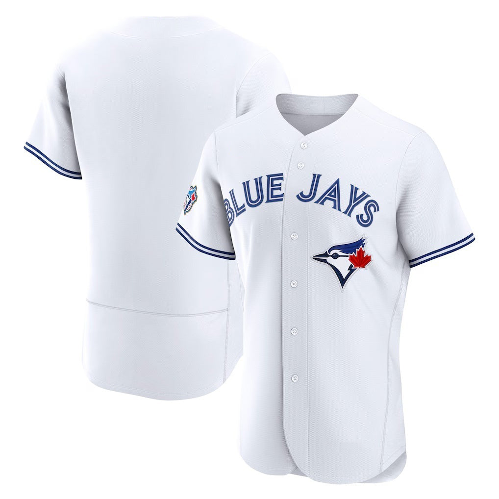 Toronto Blue Jays Blank White JEROMEN 50 Seasons Patch Stitched Jersey