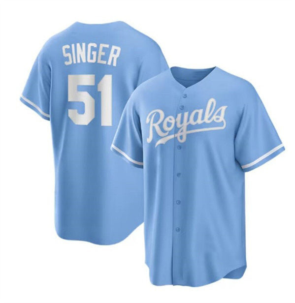 Kansas City Royals #51 Brady Singer Light Blue JEROMEN Stitched Jersey