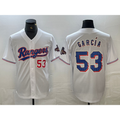 Texas Rangers #53 Adolis Garcia Number White JEROMEN 2023 World Series Champions Cool Base Jersey 2
