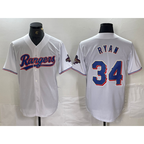 Texas Rangers #34 Nolan Ryan White JEROMEN 2024 Gold Collection Limited Cool Base Jersey