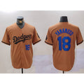 Los Angeles Dodgers #18 Yoshinobu Yamamoto Number Olive JEROMEN Cool Base Limited Stitched Jerseys