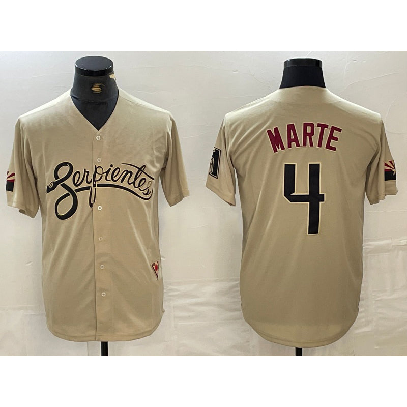 Arizona Diamondback #4 Ketel Marte 2021 Gold JEROMEN City Connect Cool Base Stitched Jersey