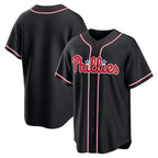 Philadelphia Phillies Blank Fashion Black JEROMEN Out Stitched Jersey