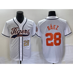 Detroit Tigers #28 Javier Baez Number White JEROMEN Cool Base Stitched Jersey