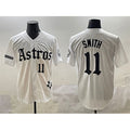 Houston Astros #11 Cam Smith White JEROMEN Gothic 'Houston Born Barrio Raised' Limited Stitched Jersey