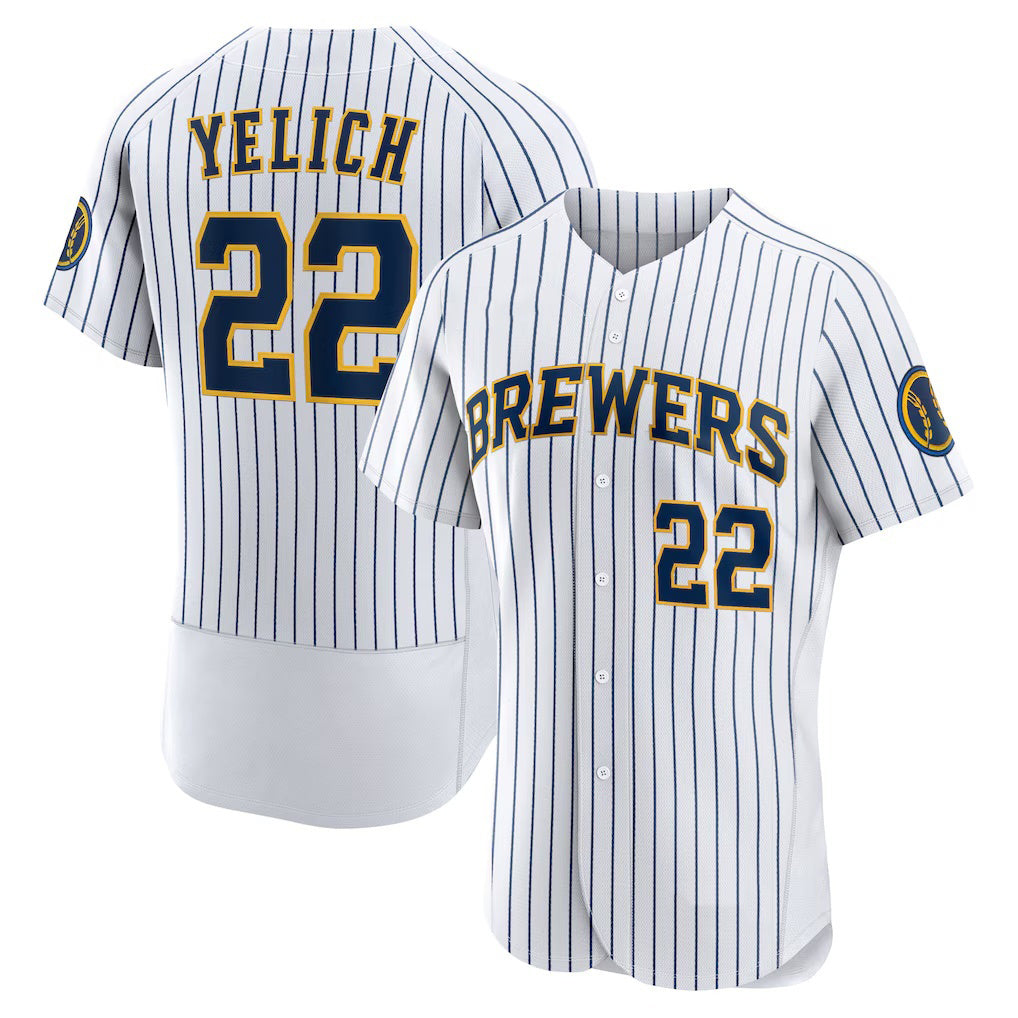 Milwaukee Brewers #22 Christian Yelich White JEROMEN Team Alternate Authentic Player Jersey