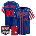 Custom Minnesota Twins America 250 Edition Vapor Premier Limited Royal JEROMEN Stitched Jerseys