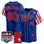 Custom Minnesota Twins America 250 Edition Vapor Premier Limited Royal JEROMEN Stitched Jerseys