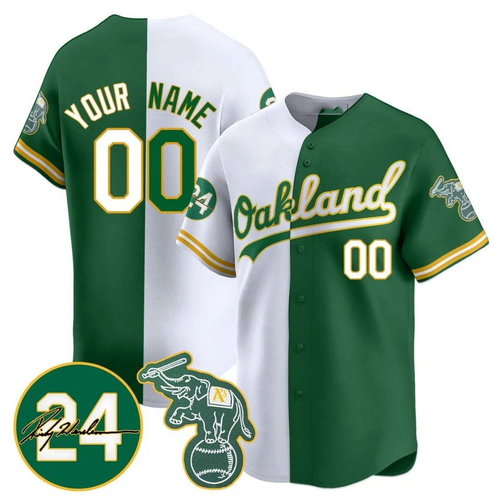 Custom Oakland Athletics White Green JEROMEN Jersey - Personalized