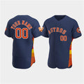 Custom Houston Astros Active Player Navy JEROMEN 60th Anniversary Flex Base Stitched Jersey