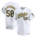 Oakland Athletics #58 Paul Blackburn White JEROMEN Home Limited Stitched Jersey
