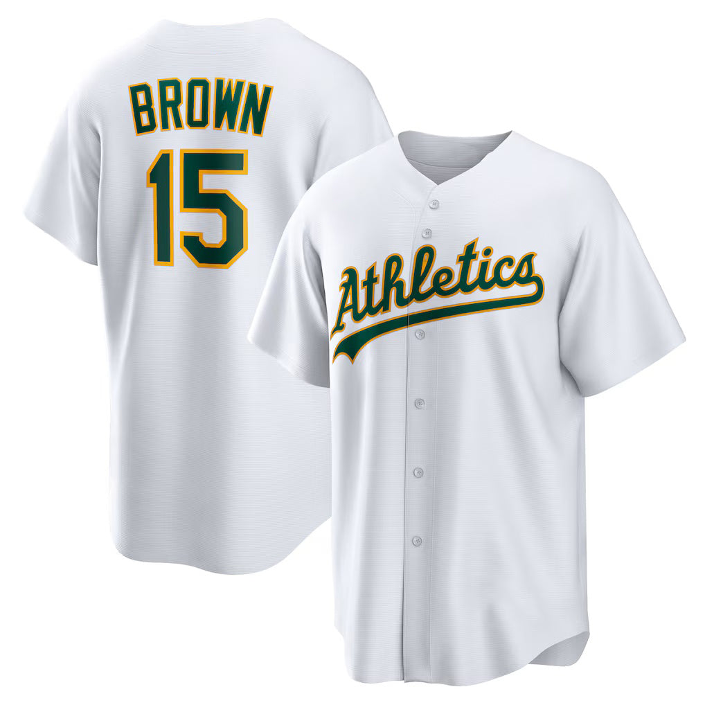 Oakland Athletics #15 Seth Brown White JEROMEN Home Replica Jersey