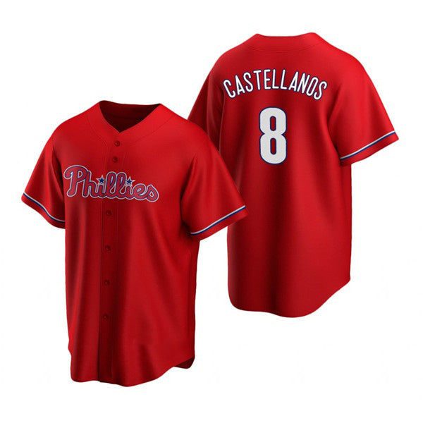 Philadelphia Phillies #8 Nick Castellanos Red JEROMEN Cool Base Stitched Jersey
