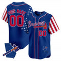 Custom Atlanta Braves 2024 Independence Day Vapor Premier Limited Jersey V2 ¨C Royal JEROMEN