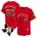 Custom Houston Astros Mexico Texas Patch Vapor Premier Limited Jersey ¨CRed JEROMEN
