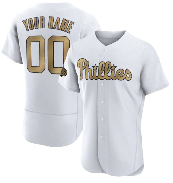 Custom Philadelphia Phillies Active Player White JEROMEN 2022 All-Star Flex Base Stitched Jersey