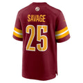 W.Commanders #25 Darnell Savage Burgundy JEROMEN Team Game Jersey