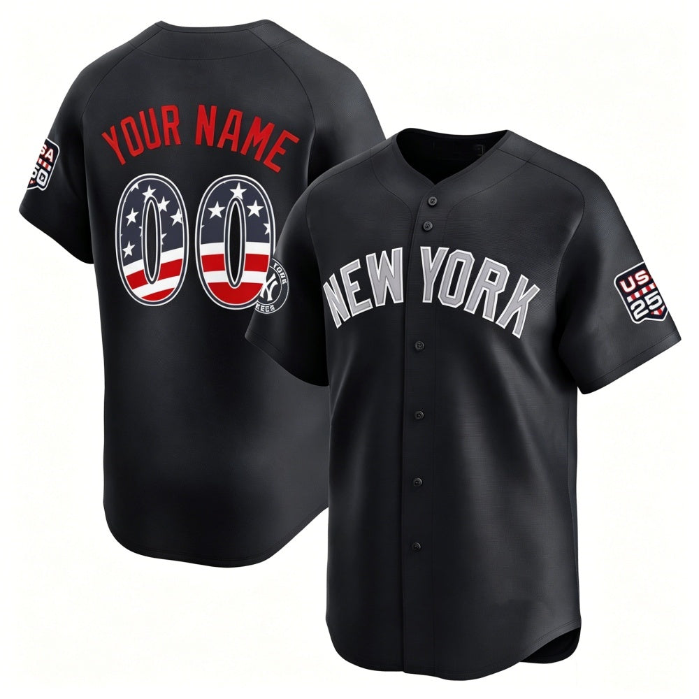 Custom New York Yankees Navy JEROMEN USA 250 Fourth of July Limited Stitched Jersey