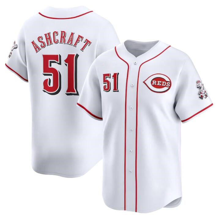 Cincinnati Reds #51 Graham Ashcraft White JEROMEN Home Limited Stitched Jersey