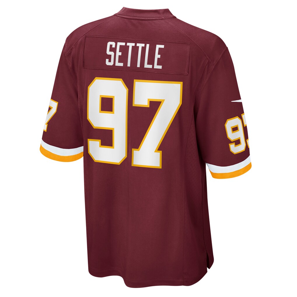W.Football Team #97 Tim Settle Burgundy JEROMEN Game Player Jersey