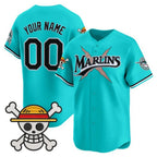Custom Miami Marlins x One Piece Teal JEROMEN Vapor Premier Limited Jersey - Stitched