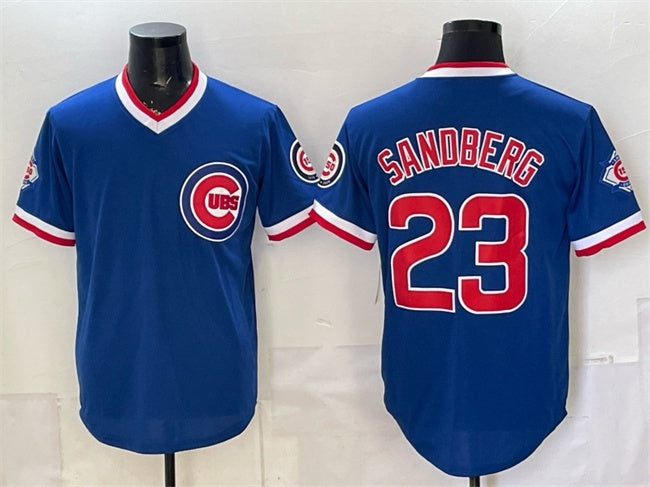 Chicago Cubs #23 Ryne Sandberg Royal JEROMEN 150th Anniversary Throwback Vapor Limited Stitched Jersey