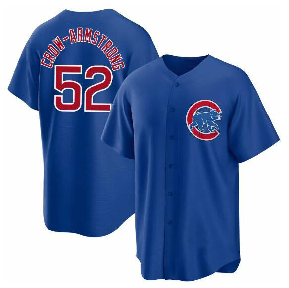 Chicago Cubs #52 Pete Crow-Armstrong Blue JEROMEN 2024 Cool Base Stitched Jersey