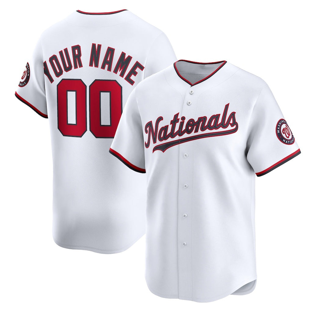 Custom Washington Nationals White JEROMEN Home Limited Jersey