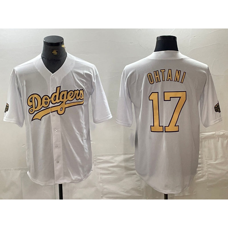 Los Angeles Dodgers #17 Shohei Ohtani White JEROMEN 2022 All Star Stitched Cool Base Jersey