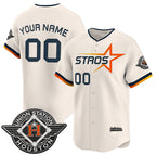 Custom Houston Astros Active Player Cream JEROMEN 2025 City Connect Limited Stitched Jersey