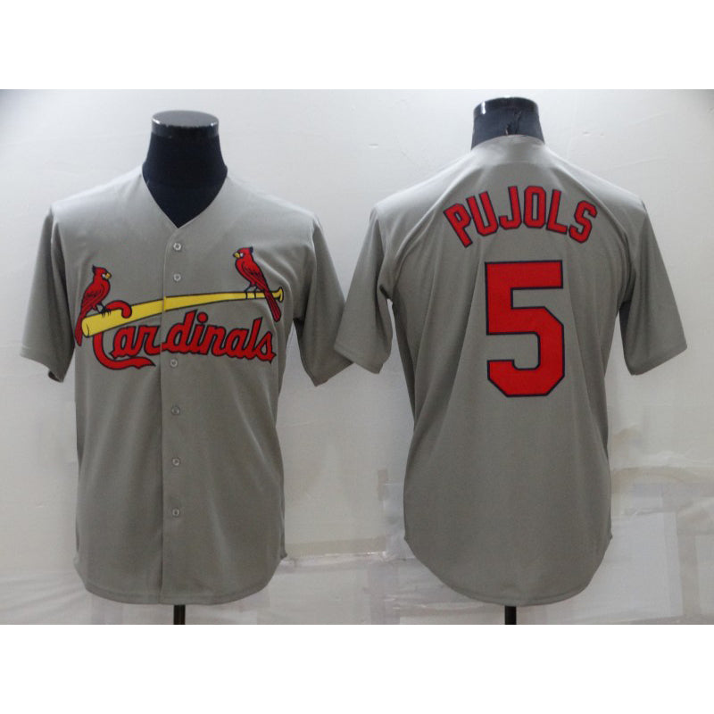 St. Louis Cardinals #5 Albert Pujols Grey JEROMEN Stitched Cool Base Jersey