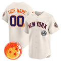 Custom New York Yankees x Dragon Ball Cream JEROMEN Vapor Premier Limited Jersey - All Stitched