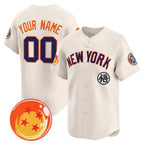 Custom New York Yankees x Dragon Ball Cream JEROMEN Vapor Premier Limited Jersey - All Stitched