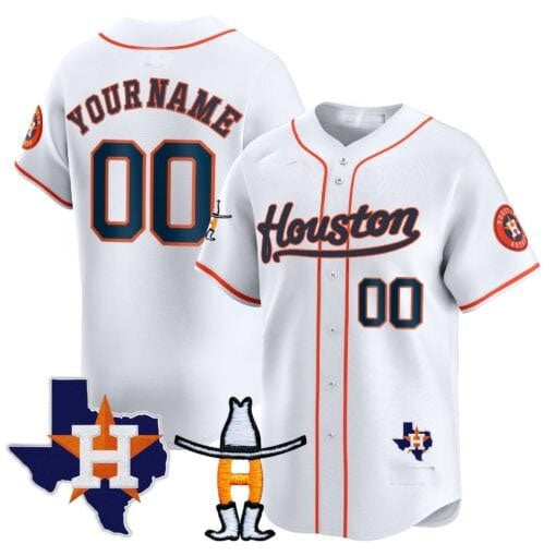 Custom Houston Astros Houston Rodeo Patch Vapor Premier Limited Jersey ¨C White 2 JEROMEN