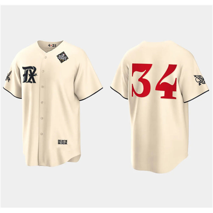 Texas Rangers #34 Nolan Ryan Cream JEROMEN 2023 World Series City Connect Stitched Jersey