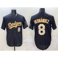Los Angeles Dodgers #8 Enrique Hernandez Black Gold JEROMEN Limited Stitched Jersey