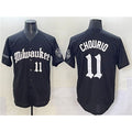 Milwaukee Brewers #11 Jackson Chourio Black JEROMEN 'Gothic 414 Shadows Edition' Vapor Premier Limited Stitched Jersey